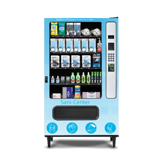 Sani-Center Plus PPE Glass Front Vending Machine With Credit Card Reader